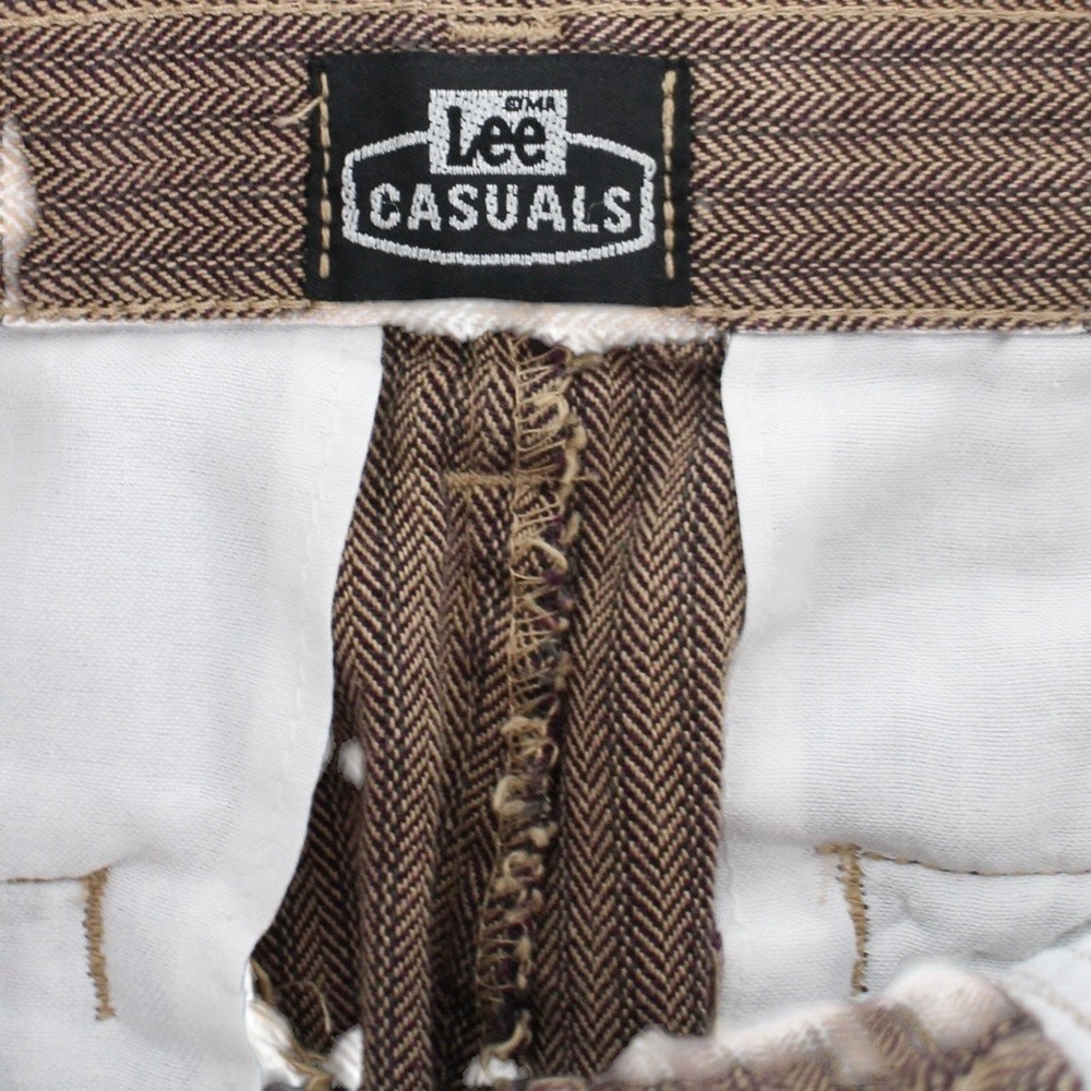 Vintage Lee Casuals High Rise Herringbone‎ Dress Pants Brown Women's 6 Petite - Picture 3 of 6